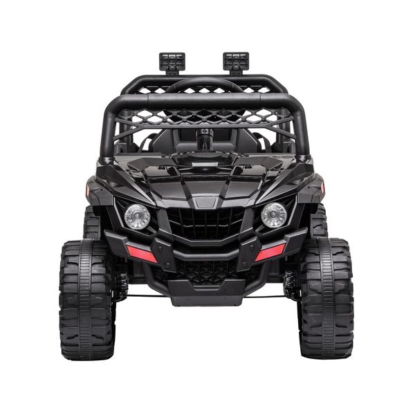 Kids Electric Car UTV Ride On Battery Remote Control Toy Vehicle Off Road Charging Racing Jeep 12V Black Lights Music Radio Rear Storage