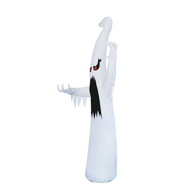 1.8m Halloween Inflatable Outdoor Colorful Dimming Ghost, Blow Up Yard Decoration with LED Lights Built-in for Holiday/Party/Yard/Garden