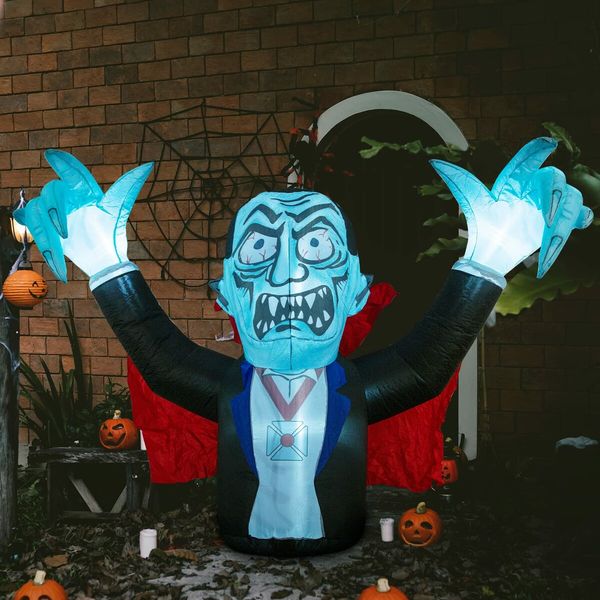 2.8m Halloween Inflatables Outdoor Decorations Vampire, Halloween Blow Up Yard Decorations with Build-in LED for Yard Lawn Party Garden