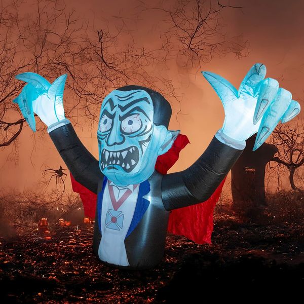 2.8m Halloween Inflatables Outdoor Decorations Vampire, Halloween Blow Up Yard Decorations with Build-in LED for Yard Lawn Party Garden