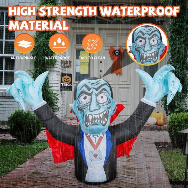 2.8m Halloween Inflatables Outdoor Decorations Vampire, Halloween Blow Up Yard Decorations with Build-in LED for Yard Lawn Party Garden