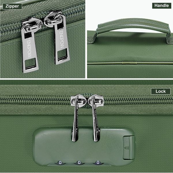 File Document Organizer Bags Fireproof Safe Lock,Multi-Layer Portable Filing Storage for Important Passport Certificates(Green)