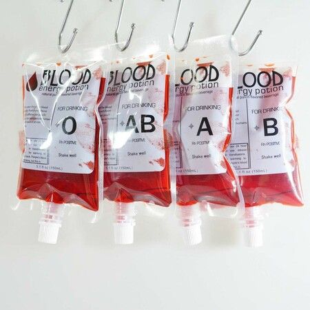 20 Pack Blood Bags for Drinks,150ml Anti-Leak Bags with Cap,Reusable Food Grade Bags,Decoration Cups for Halloween and Christmas