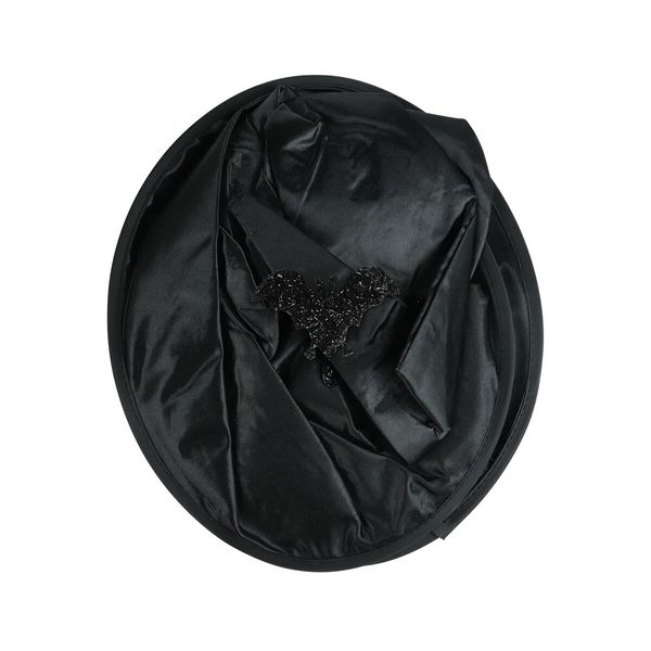 Women Halloween Witch Hat Black Pleated Wizard Hat Spider Hat with Spider Pendant for Halloween Cosplay Party Costume