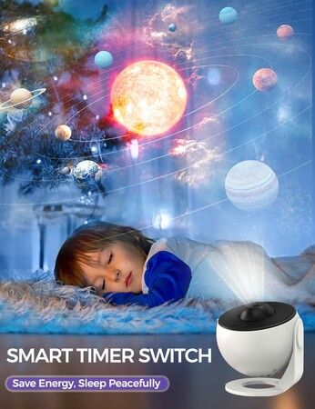 12 in 1 Galaxy Star Projector 360 Rotating Nebula Projector Lamp, Timed Starry Night Light Projector for Kids,Home Theater, Ceiling, Room Decoration