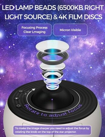 12 in 1 Galaxy Star Projector 360 Rotating Nebula Projector Lamp, Timed Starry Night Light Projector for Kids,Home Theater, Ceiling, Room Decoration