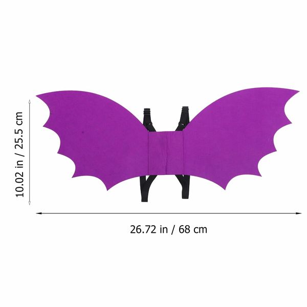 Halloween Bat Costume Set Bat Mask Wing Props Cosplay Party Drees Up Accessories (Purple)Age6-15