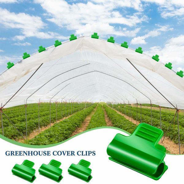 60 Pcs Greenhouse Clamps Film Row Cover Netting Tunnel Hoop Clip Frame Shading Net Rod Clip for Season Plant Extension Support (11 mm)