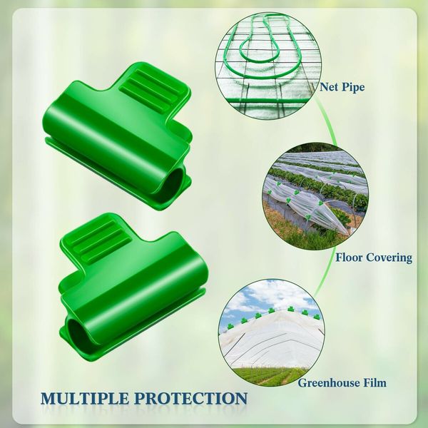 60 Pcs Greenhouse Clamps Film Row Cover Netting Tunnel Hoop Clip Frame Shading Net Rod Clip for Season Plant Extension Support (11 mm)