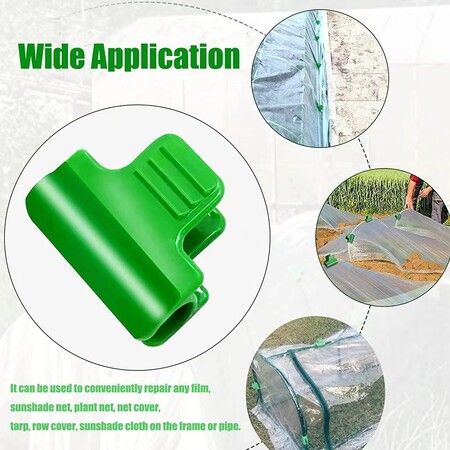 80 Pcs Greenhouse Clamps Film Row Cover Netting Tunnel Hoop Clip Frame Shading Net Rod Clip for Season Plant Extension Support (11 mm)