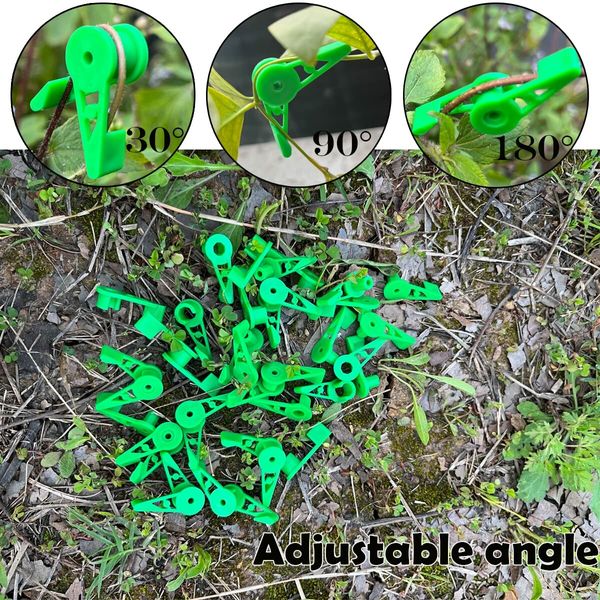 60 Pcs 360 Degree Adjustable Plant Stem Training Clips Plant Branches Bender Clips Plant Low Stress Training Control Green