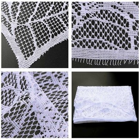 Halloween Decorations Black Lace Spiderweb Fireplace Mantle Scarf Cover for Halloween Mantle Decor Festive Party Supplies (White,45x248cm)