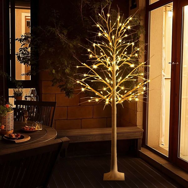 180cm LED Birch Tree Lights Christmas Decoration Fairy Twig Branch Table Lamp 156 LED Bulbs Xmas Outdoor Home Wedding Holiday Display Warm White