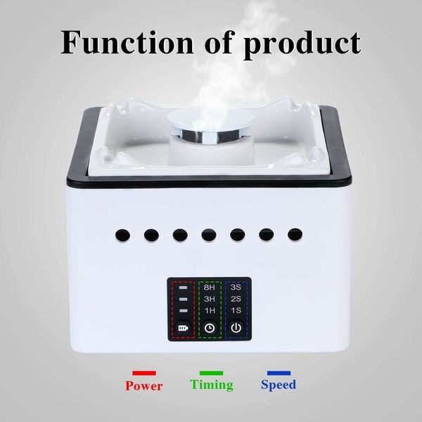 Air Purifier Smokeless Ashtray, Smoke Grabber Odor Eliminator Air Detector Purifier with LED Battery Indicator Rechargeable for Home, Office,Car,bushfires Color White