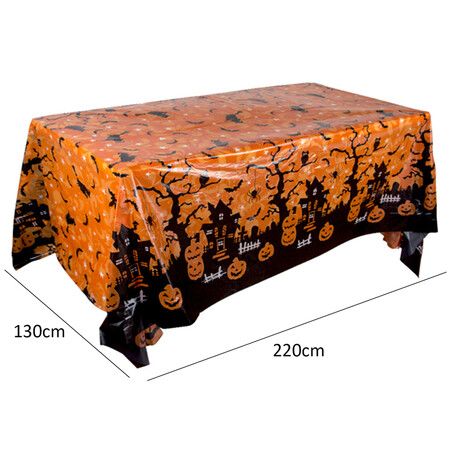 Halloween Decoration Tablecloth Pumpkin Spider Web Bat Plastic Table Cover Festival Party Home Table Decoration Supplies