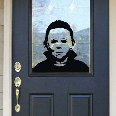 Halloween Holiday Decals Michael Myers Horror Living Room Sticker Funny Door Window Mirror Vinyl Art Decor 46 x42 cm