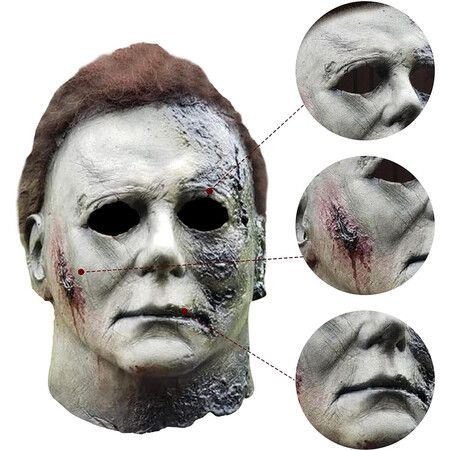 Halloween Michael Myers Mask, Halloween Horror Cosplay Scary Black Halloween Mask