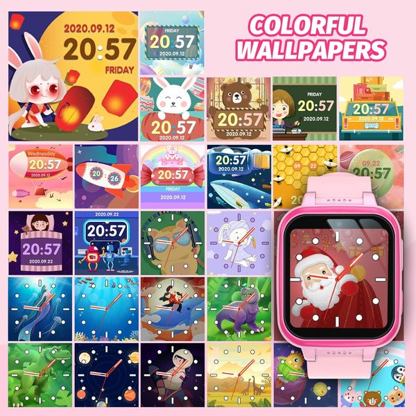 Kids Smart Watch with Puzzle Games HD Touch Screen Camera Video Music Player Pedometer Alarm Clock Flashlight Fashion Kids Smartwatch Gift for Age3+ Year Old Boys Girls Toys (Pink)