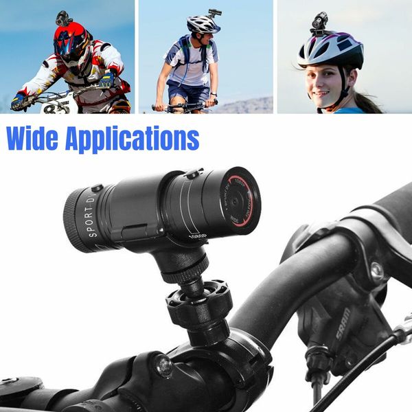 Motorcycle Helmet Camera 1080P 120 Wide Angle Bicycle Sports Camera with Video Photo Waterproof Action Camera DV Camcorder with Bracket 32 TF CARD