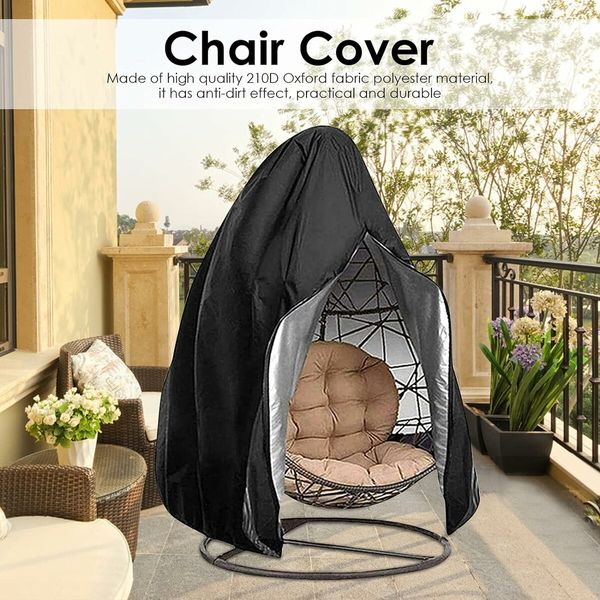 Egg Chair Cover, Large Outdoor Garden Patio Hanging Chair Cover 230x200cm, Waterproof 210D Oxford Fabric Hanging Swing Seat Cover