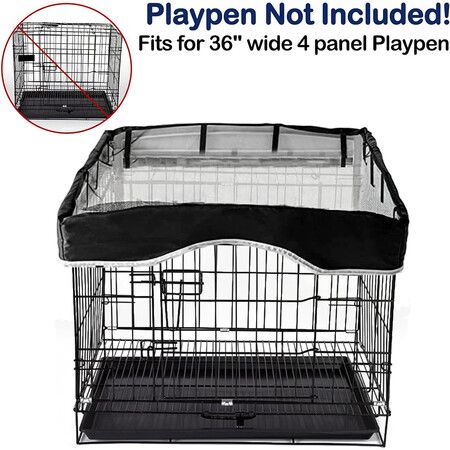 Dog Pen Cover Pet Playpen Cover, Dog Sun Proof Top Cover Fits All Pet Pen 36 Inch 4 Panels (Playpen Not Include)