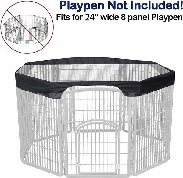 Dog Pen Cover Pet Playpen Cover, Dog Sun Proof Top Cover Pet Pen Mesh Top Cover Fits All Pet Pen 24Inch 8 Panels (Playpen Not Include)