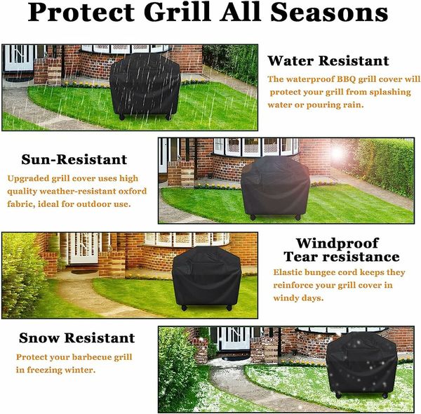 Grill Cover, BBQ Cover 58 inch,Waterproof BBQ Grill Cover Fits Grills of Weber,Brinkmann,Char-Broil etc 58 x 24 x48 Inch