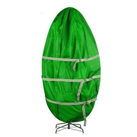 Christmas Tree Storage Bag Upright Furniture Dust Cover Waterproof Material Large Size Elastic Bandage 76 x 152 cm (Green)