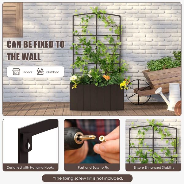 Raised Garden Bed with Trellis for Climbing Plants/ Basket Plants