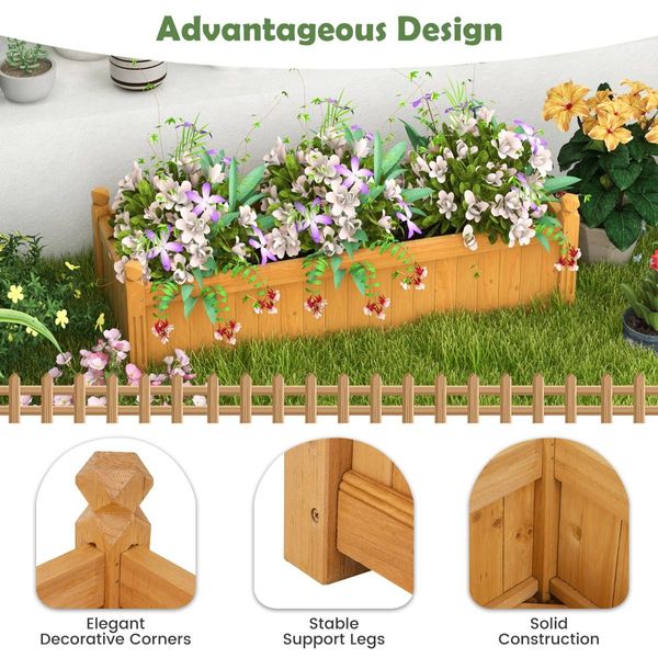 Wooden Raised Garden Bed with Drainage System for Garden