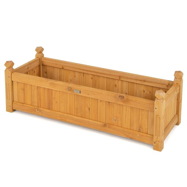 Wooden Raised Garden Bed with Drainage System for Garden