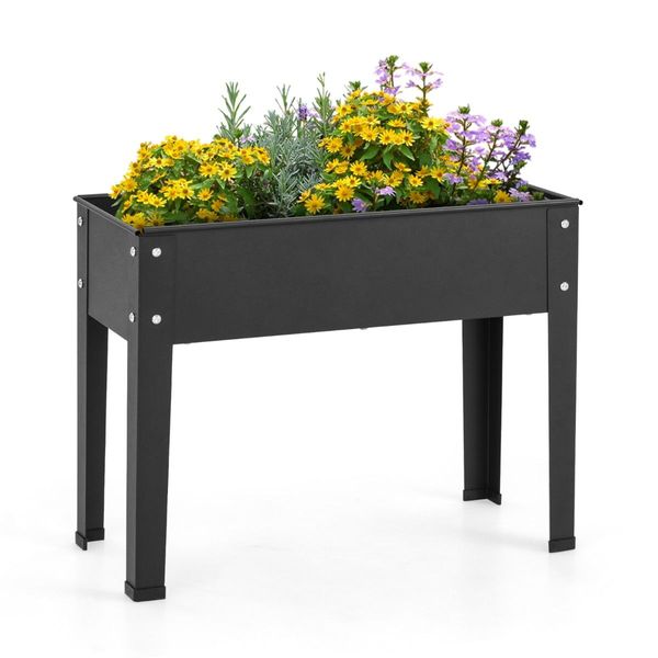 Elevated Metal Planter Box with Legs for Garden