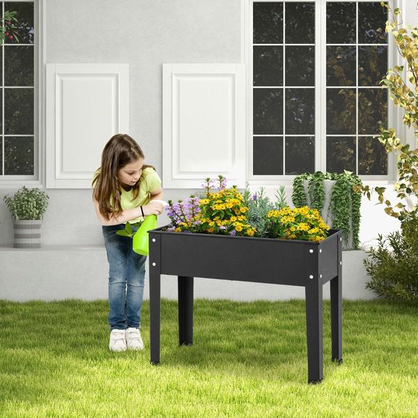 Elevated Metal Planter Box with Legs for Garden