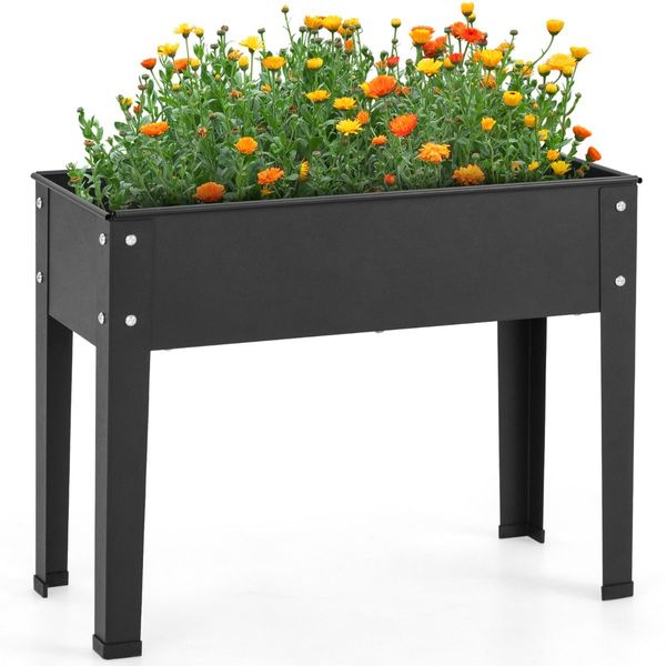 Elevated Metal Planter Box with Legs for Garden