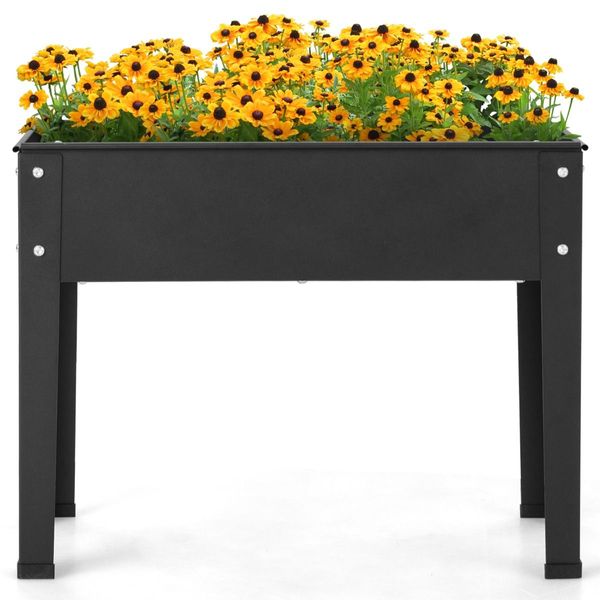 Elevated Metal Planter Box with Legs for Garden