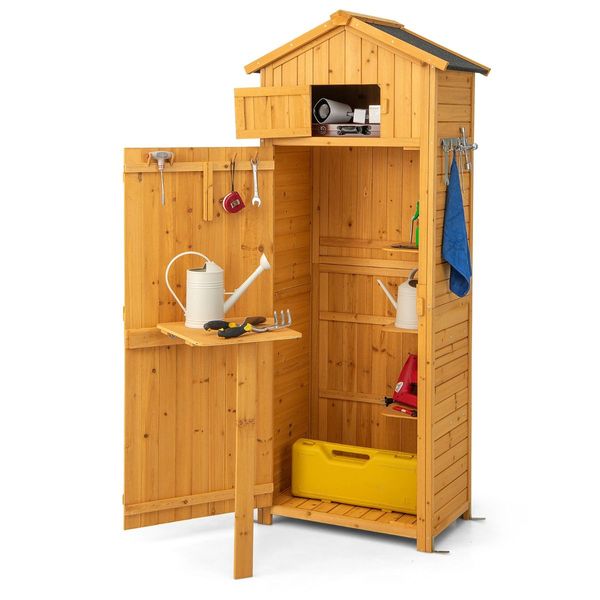 Outdoor Storage Cabinet with Lockable Doors for Garden