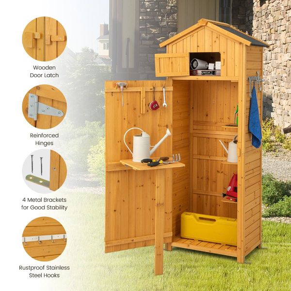 Outdoor Storage Cabinet with Lockable Doors for Garden