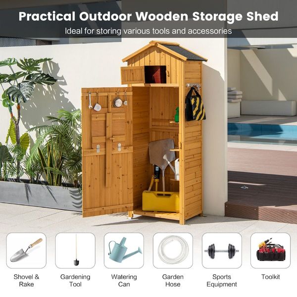 Outdoor Storage Cabinet with Lockable Doors for Garden