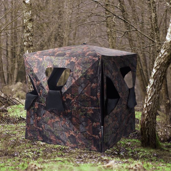 Portable 3-Person Camouflage Hunting Blind with 360 degree Broad Vision