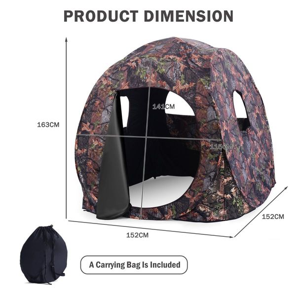 3-Person Pop Up Hunting Blind with Carrying Bag