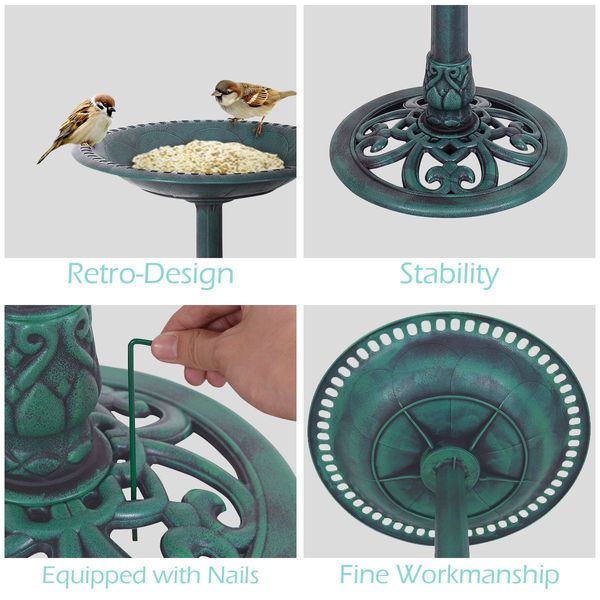 Outdoor Pedestal Bird Feeder Base for Courtyard