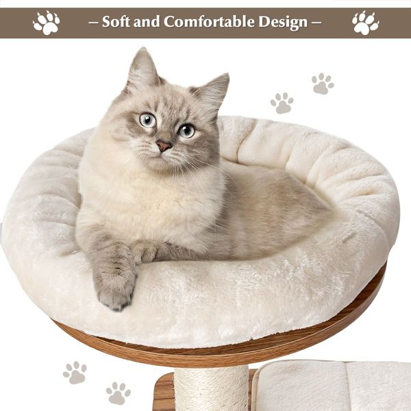 Multi-Level Cat Activity Tree with Sisal-Covered Scratching Posts for Cats