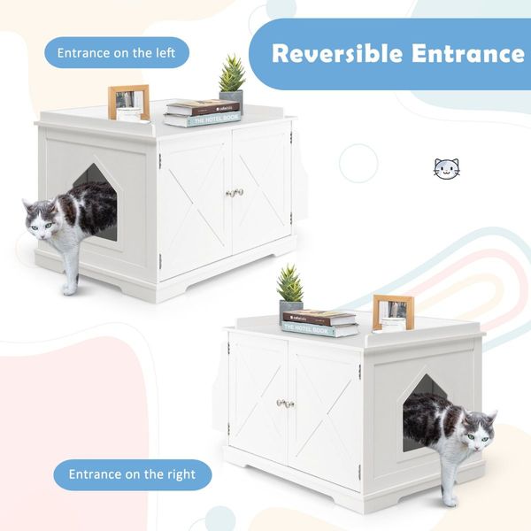 Cat Litter Box Enclosure with Removable Divider for pets