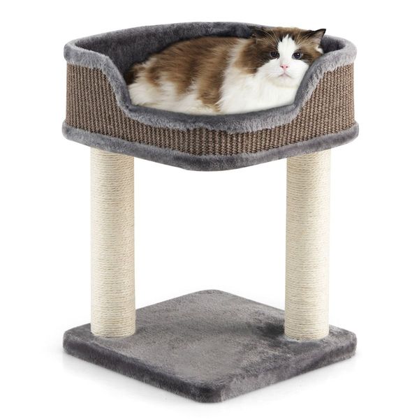 Compact Cat Tree Tower for Scratching, Relaxing & Sleeping