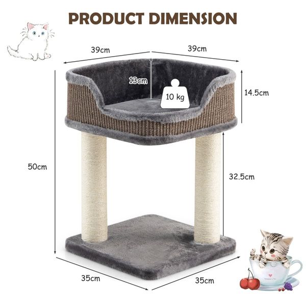 Compact Cat Tree Tower for Scratching, Relaxing & Sleeping