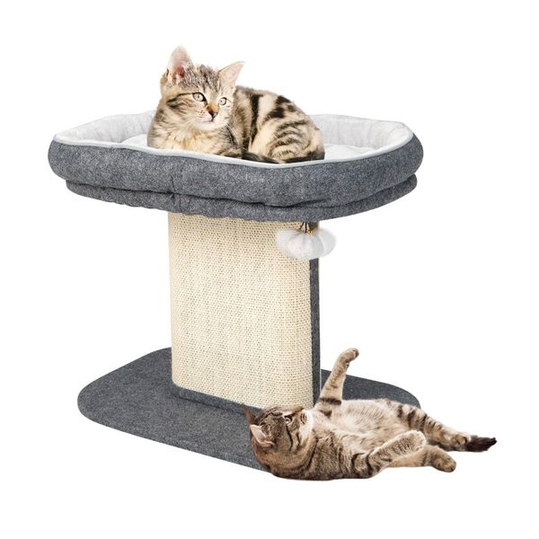 Modern Cat Tree Tower for Kittens with Large Plush Perch for Indoor