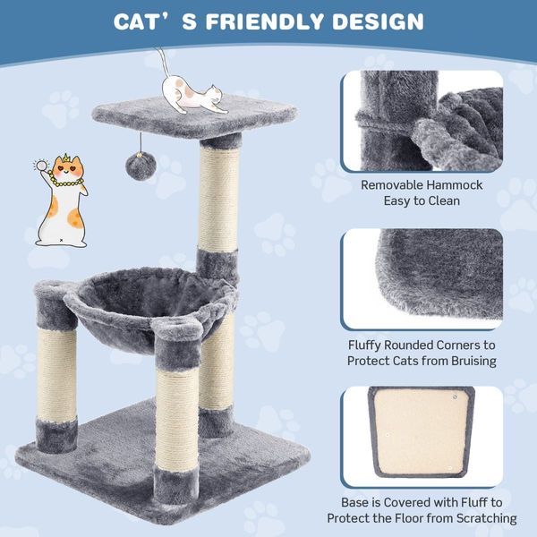 Multi-level Cat Tree with Cosy Hammock for Cats