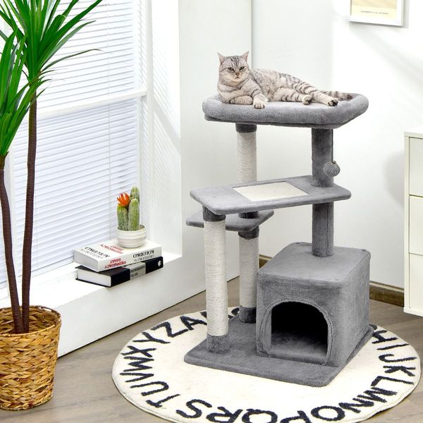 4-Layer Cat Tree with Scratching Posts for pet