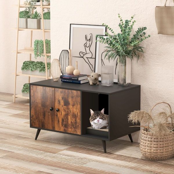 Modern Hidden Cat Litter Box Furniture for Indoor Cats