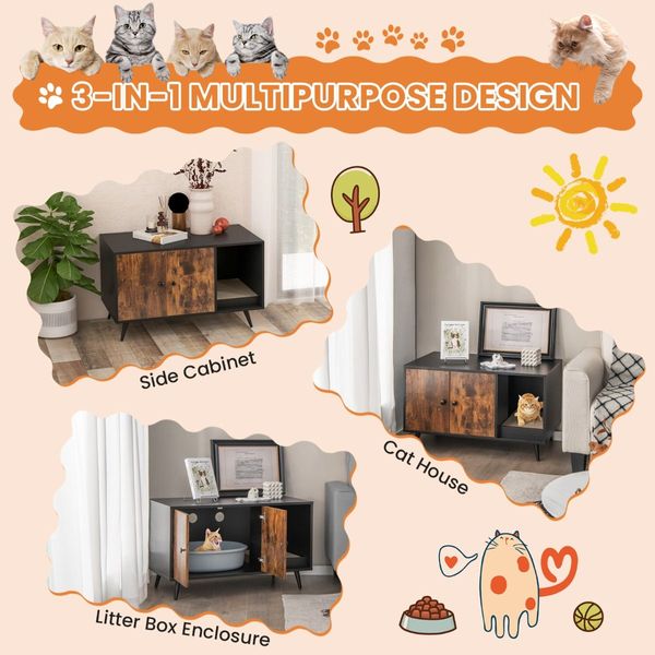 Modern Hidden Cat Litter Box Furniture for Indoor Cats